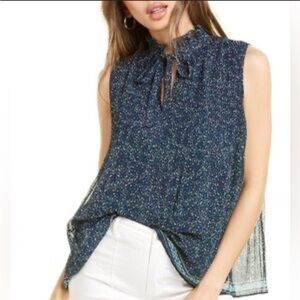 Rebecca Taylor Navy Sleeveless Blouse